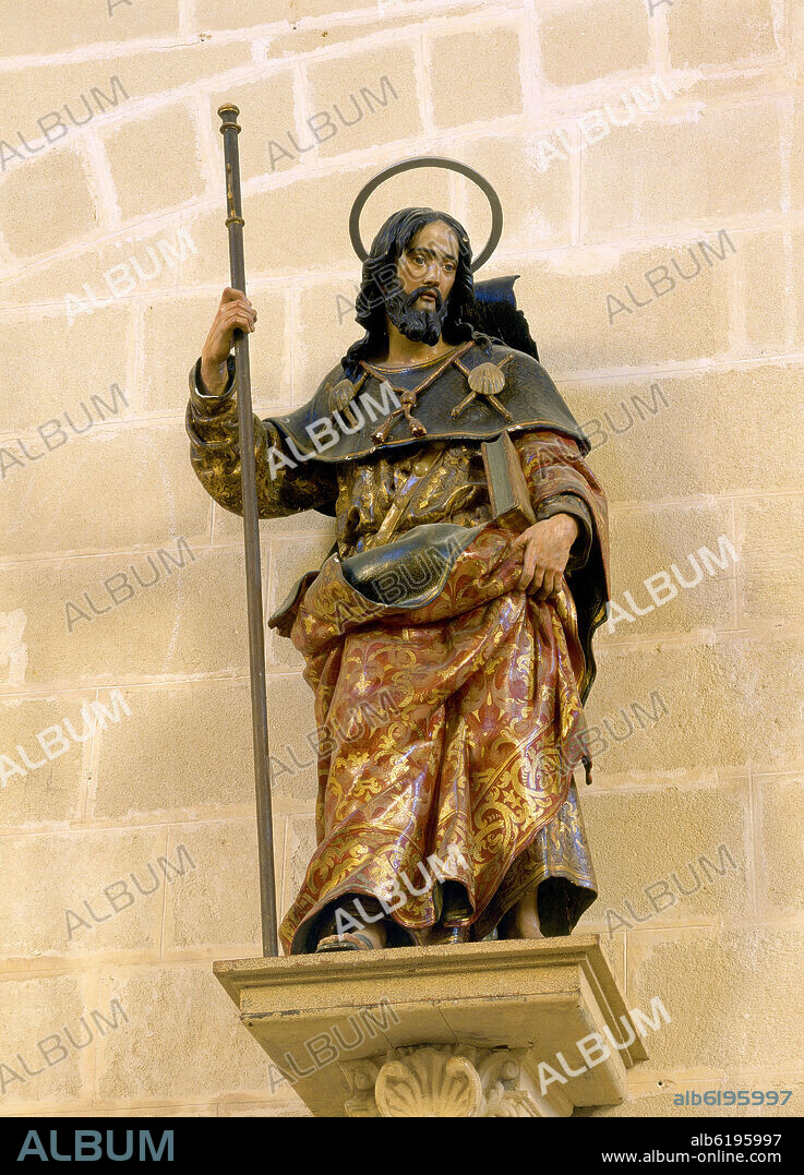 JOSE DE ARCE (1600-1666). Statue representing an apostle. Convent of La Cartuja Nuestra Señora de la Defensión in Jerez de la Frontera, in the Spanish province of Cadiz.