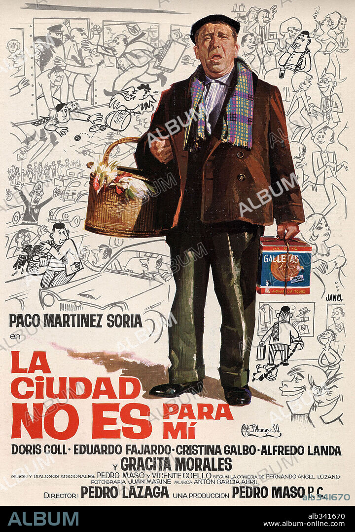 Poster de LA CIUDAD NO ES PARA MI, 1966, dirigida por PEDRO LAZAGA. Copyright PEDRO COSTA, P.C.