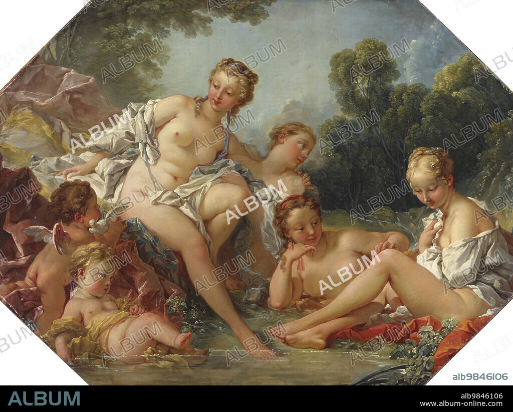 FRANCOIS BOUCHER. Venus in her Bath surrounded by Nymphs and Cupids, mid-18th century.