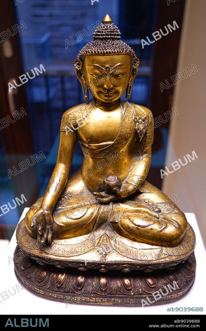 The Medicine Buddha (Bhaisajyaguru) from Tibet. Dated 18th Century.