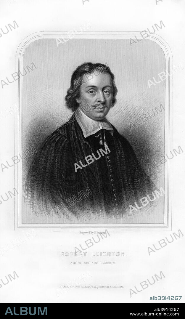 Robert Leighton, Scottish prelate, (1870). Leighton (1611-1684) became Bishop of Dunblane in 1661. An engraving from Robert Chambers' A Biographical Dictionary of Eminent Scotsmen, Blackie and Son, (Glasgow, Edinburgh, and London, 1870).