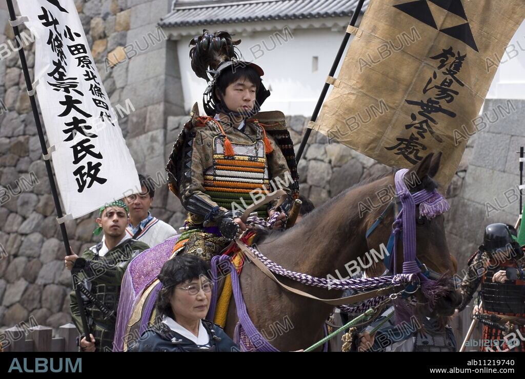 Samurai in the Odawara Hojo Godai Festival held in May at Odawara Castle in Kanagawa, Japan, Asia.