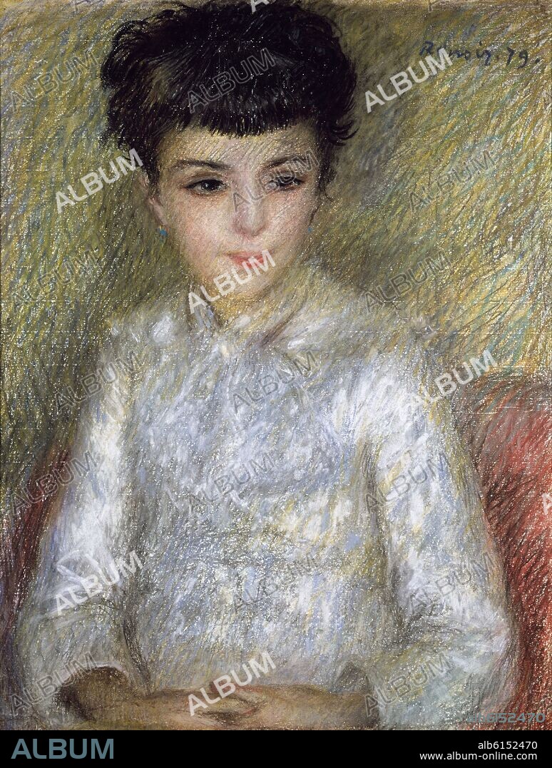 AUGUSTE RENOIR. JOVEN MORENA PASTEL.