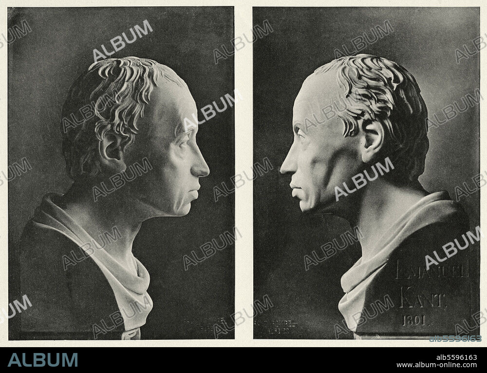 Kant, Immanuel, Philosoph, Königsberg 22.4.1724 - ebd. 12.2.1804. - Porträtbüste (linkes / rechtes Profil) - Skulptur, 1801, von Friedrich Hagemann. (1773-1806). Hamburg, Kunsthalle.