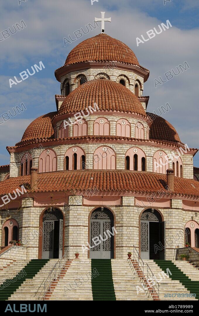 Republic of Albania. Korce. Resurrection Cathedral. Built in 1992. Orthodox. Exterior.