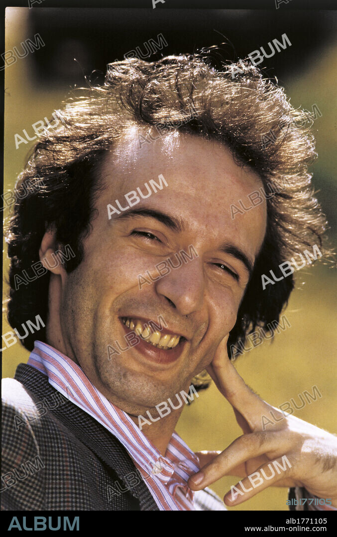 Portrait of Roberto Benigni smiling. Portrait of Italian actor and director Roberto Benigni smiling. 1984.