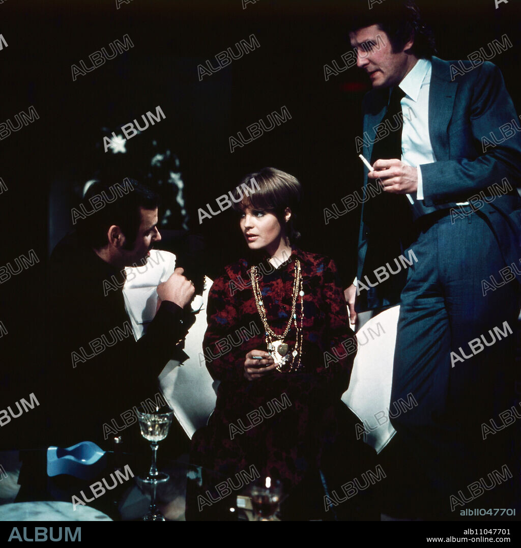 Actress Romy Schneider with husband Harry Meyen at a SFB talkshow in Berlin, Germany 1972. Actress Romy Schneider with husband Harry Meyen in a TV talkshow at Berlin, Germany 1972.
