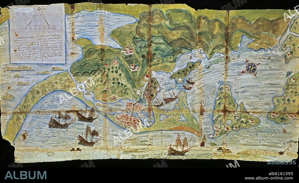 PLANO DE CARTAGENA DE INDIAS GRAN CENTRO DE COMERCIO ANTILLANO EN EL SIGLO XVII - 1628.