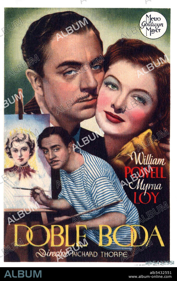 MYRNA LOY and WILLIAM POWELL in DOUBLE WEDDING, 1937, directed by RICHARD THORPE. Copyright M.G.M.