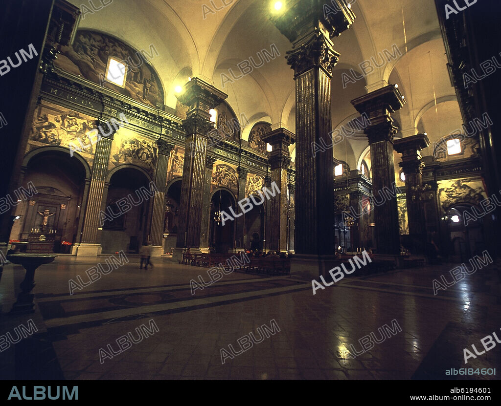 JOSEP MORATO I CODINA (1748-1826). INTERIOR DE LA CATEDRAL - NAVE CONSTRUIDA ENTRE 1781 Y 1803 CON PINTURAS DE JOSE MARIA SERT REALIZADAS ENTRE 1926 Y 1930.