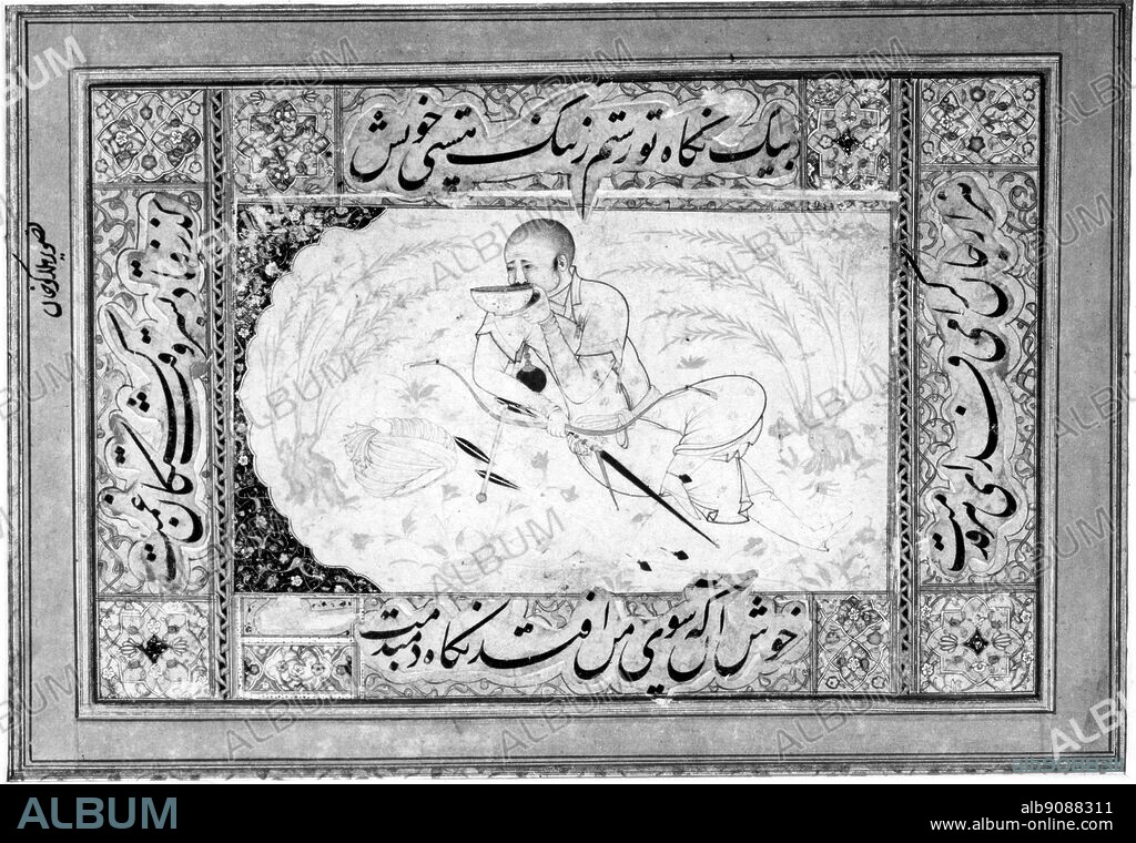 Hulagu Khan , the son of Tolui : from a 16th Century Persian manuscript. c 1575.