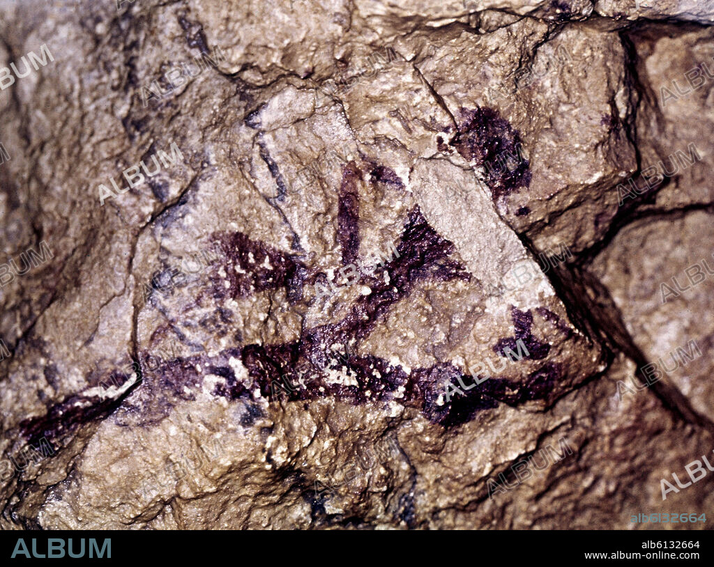 ABRIGO DE LA SALTADORA-PINTURA RUPESTRE-ARQUERO DE CAZA- PALEOLITICO Y MESOLITICO 8000-1200 A.C.