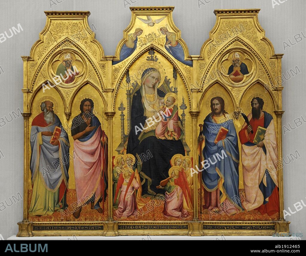 ARTE GOTICO. ITALIANO. Agnolo Gaddi, (muerto en Florencia en 1396). Pintor gótico italiano. TRIPTICO, 1388. Gemäldegalerie o Pinacoteca de Berlín. Kulturforum. Museos Nacionales de Berlín (Staatiche Museum). Alemania. Europa.