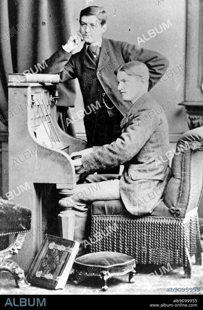 George Bernard Shaw at the piano with Robert Moore Fishbourne, 1876. George Bernard Shaw (1856-1950) was an Irish playwright and winner of the Nobel Prize for Literature in 1925. The Genius of Shaw page 28.