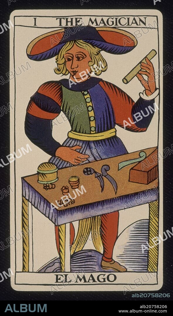 EL MAGO-CARTA DE BARAJA DE TAROT.