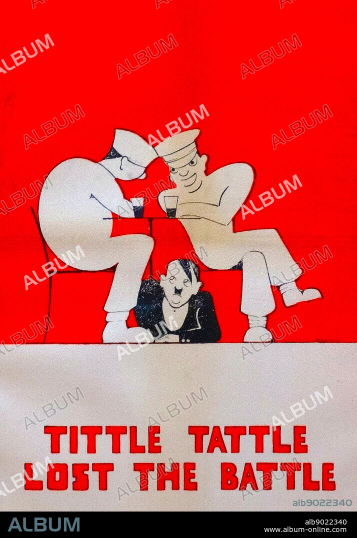 Tittle Tattle lost the Battle' British propaganda poster, to influence the population towards support for the war effort in World war two.