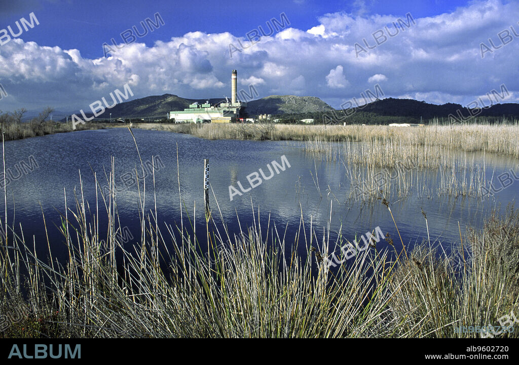 Central electrica de Es Murterar. Parque Natural de la Albufera de Mallorca Alcudia. Mallorca. Baleares.España.