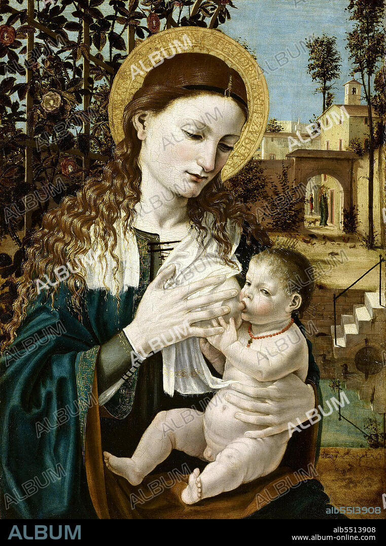 AMBROGIO BERGOGNONE. Madonna del latte.