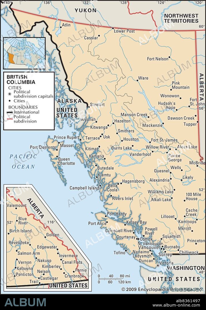 Map of British Columbia.