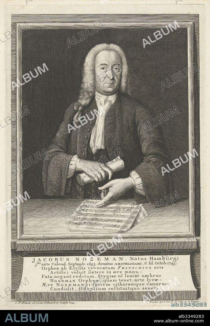 CHRISTIAN FRIEDRICH FRITZSCH. Portrait of the Composer Jacob Nozeman (1693-1745).