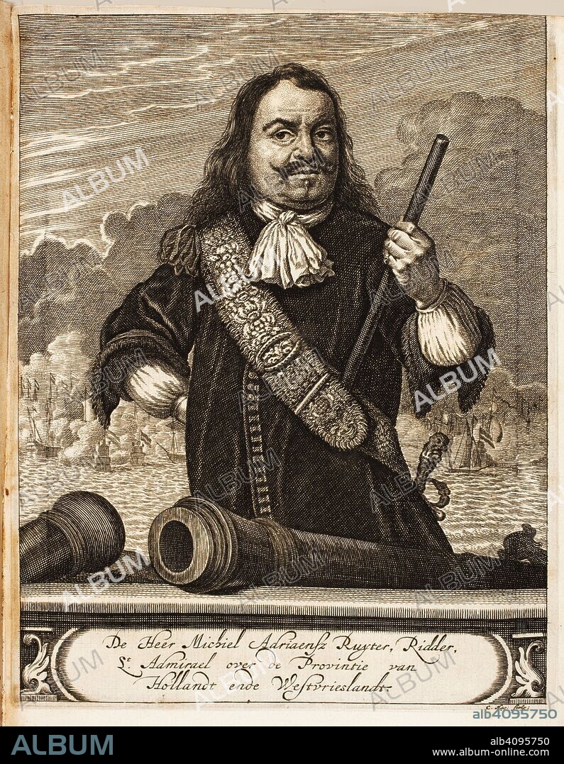 ANONIMO. Portrait of Michiel de Ruyter (1607-1676) (From: Schauplatz des Krieges).