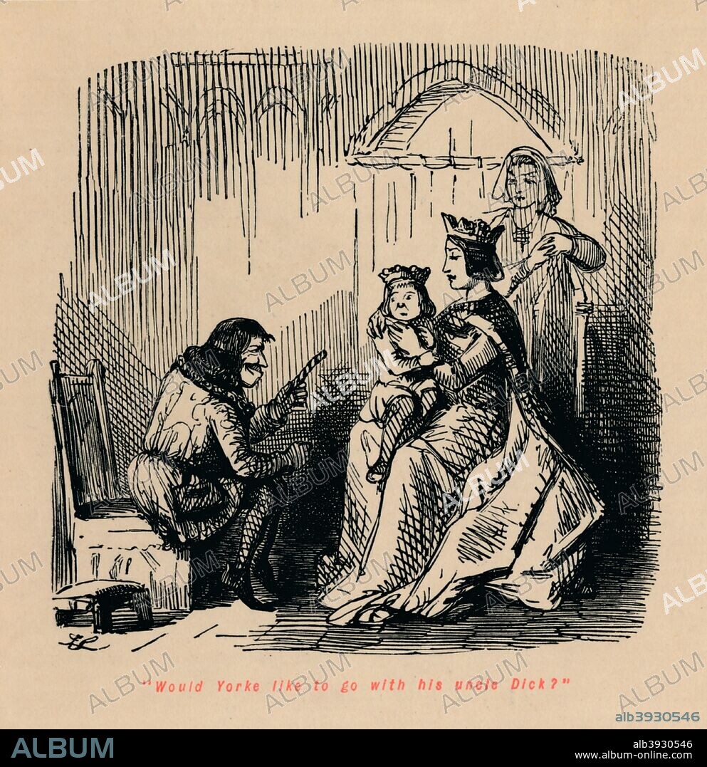 'Would Yorke like to go with his uncle Dick?', c1860, (c1860). A caricature of Richard, Duke of Gloucester (1452-1485). From The Comic History of England, Volume I, by Gilbert A A'Beckett [Bradbury, Agnew, & Co., London, ].