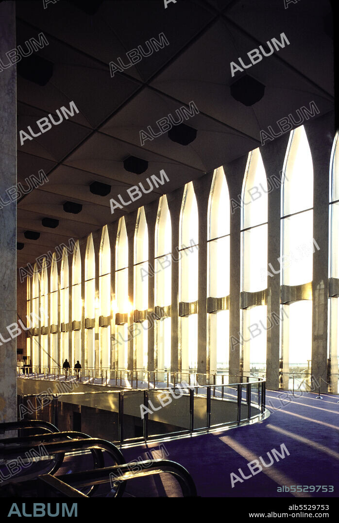 Interior Arched Windows, World Trade Center, New York City, New York, USA, Balthazar Korab Collection, 1976.