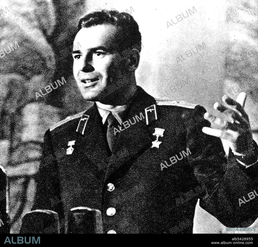 Gherman Stepanovich Titov (1935 - 2000) Soviet cosmonaut who, on 6 August 1961 became the second human to orbit the Earth, aboard Vostok 2, preceded by Yuri Gagarin on Vostok 1.