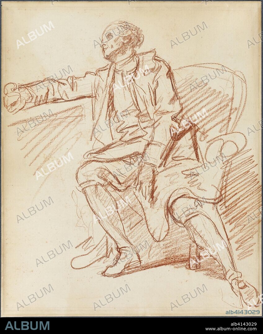 JEAN BAPTISTE GREUZE. Seated Gentleman. Jean-Baptiste Greuze; French, 1725-1805. Date: 1764-1774. Dimensions: 392 × 325 mm. Red chalk on ivory laid paper. Origin: France.