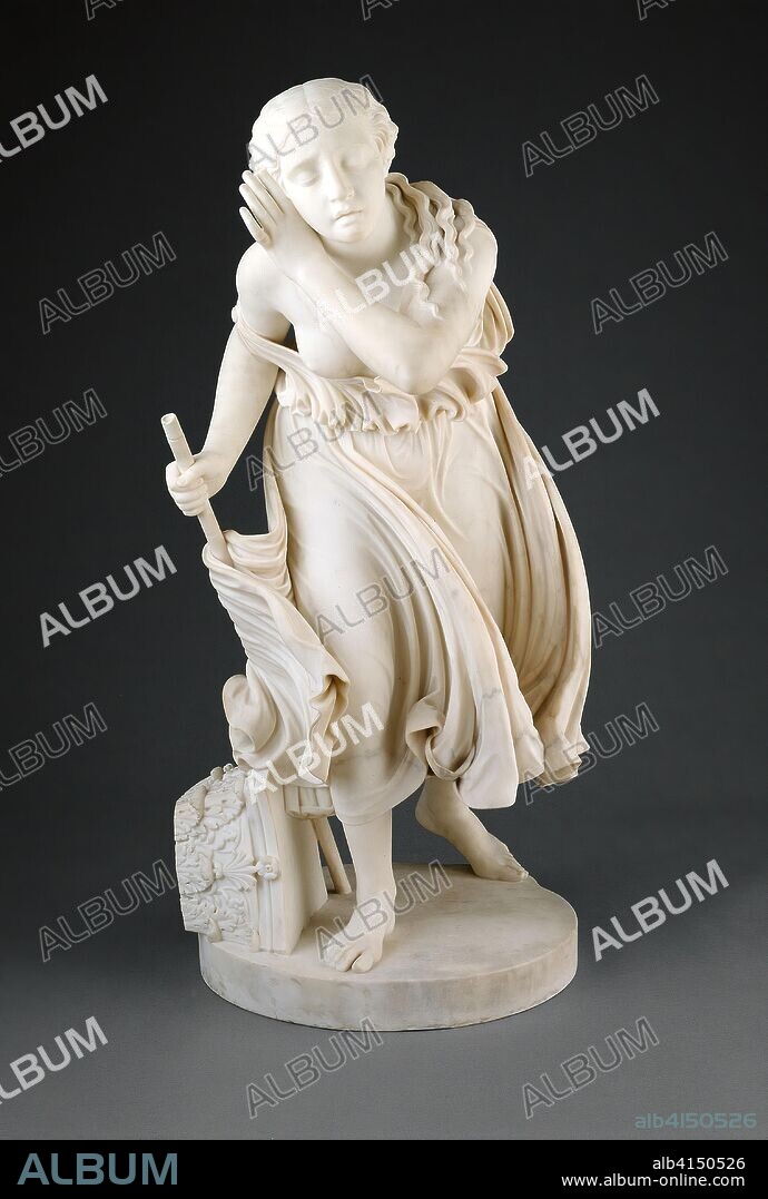 Nydia, The Blind Flower Girl of Pompeii. Randolph Rogers; American, 1825-1892. Date: 1855-1856. Dimensions: 130.8 × 64.1 × 91.4 cm (51 1/2 × 25 1/4 × 36 in.). Marble. Origin: Rome.