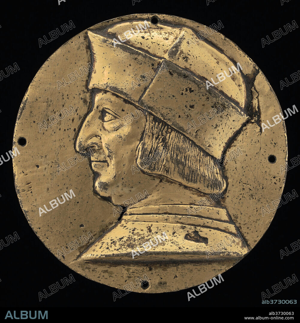 FERRARESE 15TH CENTURY. Ercole I d'Este, 1431-1505, Duke of Ferrara, Modena, and Reggio 1471. Dated: c. 1475/1505. Dimensions: overall (diameter): 6.8 cm (2 11/16 in.) gross weight: 70 gr. Medium: gilt bronze.