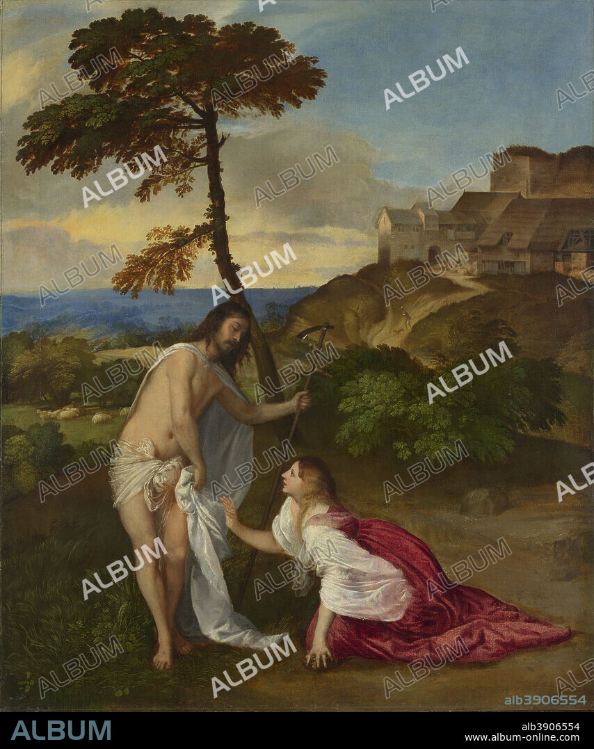 TITIAN. Noli me Tangere. Date/Period: 1511 / 1510s. Painting. Oil on canvas. Height: 110.5 cm (43.5 in); Width: 91.9 cm (36.1 in).