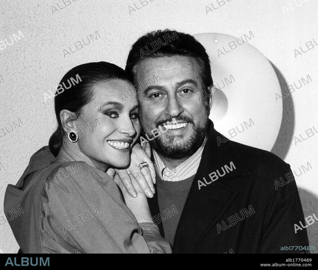 Alberto Lionello with Erika Blanc. The Italian actor Alberto Lionello posing with his partner Erika Blanc. 1980s.