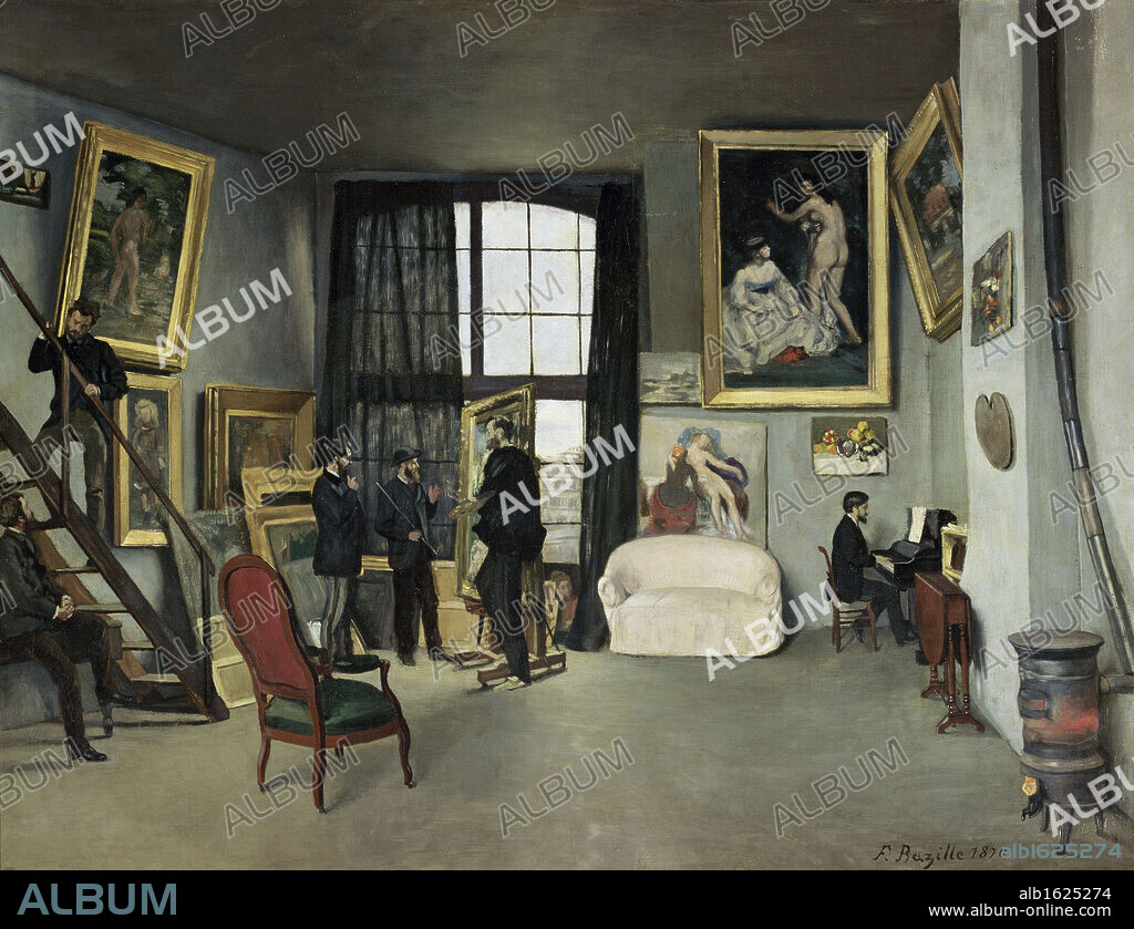 FRÉDÉRIC BAZILLE. The Artists Studio-Rue de la Condamine   1870  Jean Frederic Bazille (1841-1870/French)   Oil on canvas  Musee d Orsay, Paris.