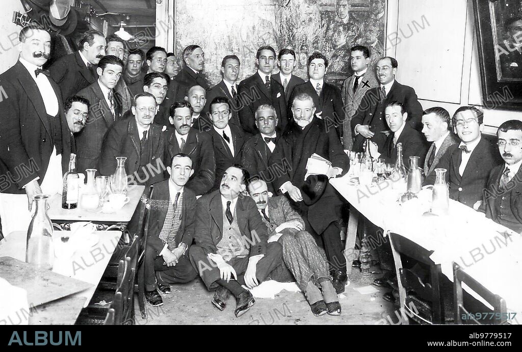 5 enero 1921. Madrid. En el Cafe de Pombo
banquete en honor del escritor y Pintor, Sr. Gutierrez Solana (X).