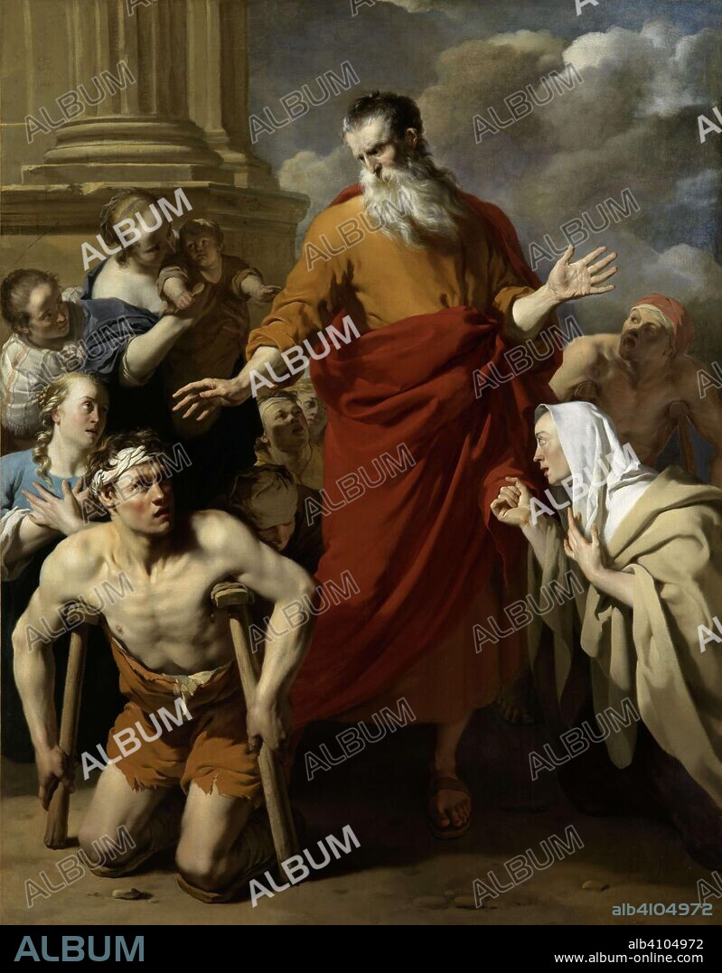 KAREL DUJARDIN (MENTIONED ON OBJECT). St Paul Healing the Cripple at Lystra. Paul Healing the Cripple in Lystra. Dating: 1663. Measurements: h 179 cm × w 139 cm × d 9 cm; h 204 cm × w 165 cm × t 8 cm.