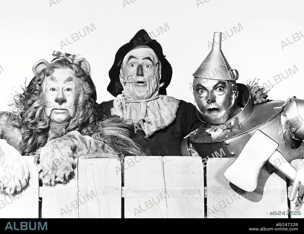 BERT LAHR, JACK HALEY and RAY BOLGER in THE WIZARD OF OZ, 1939, directed by VICTOR FLEMING. Copyright M.G.M.