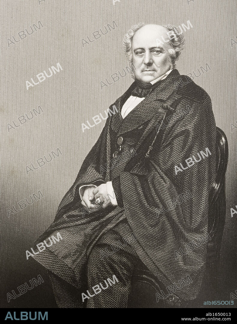 Sir Richard Bethell, 1st. Baron Westbury, 1800-1873.Lord Chancellor of Great Britain.Engraved by D.J.Pound from a photograph by Mayall. From the book "The Drawing-Room of Eminent Personages" Volume 1. Published in London 1860.