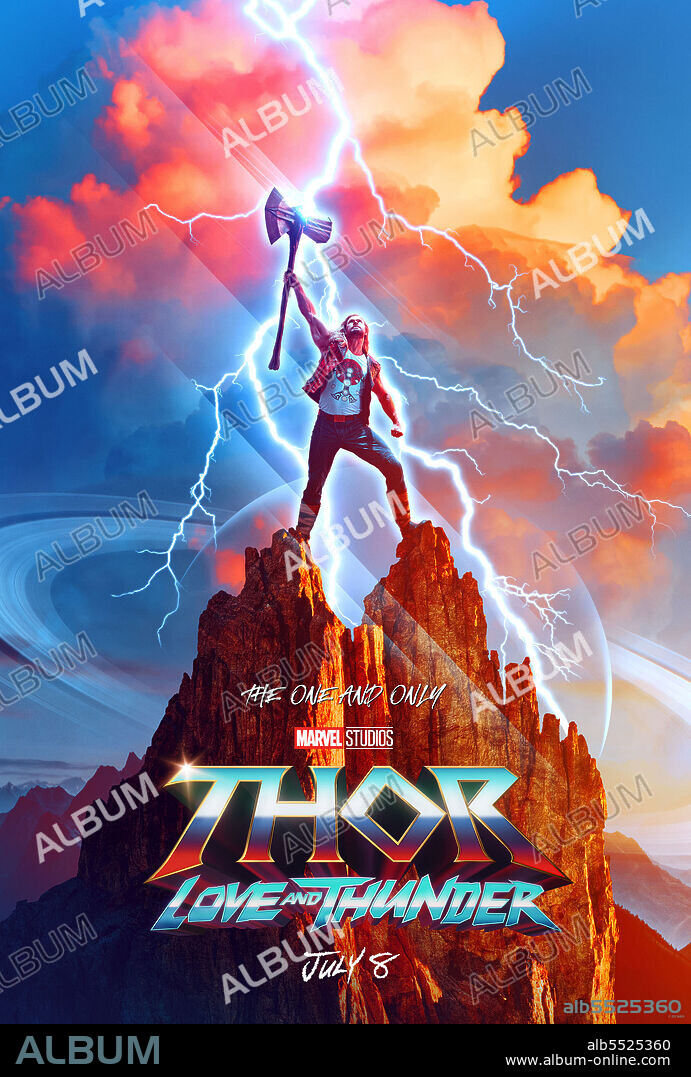 Poster of THOR: LOVE AND THUNDER, 2022, directed by TAIKA WAITITI. Copyright MARVEL STUDIOS/WALT DISNEY PICTURES.