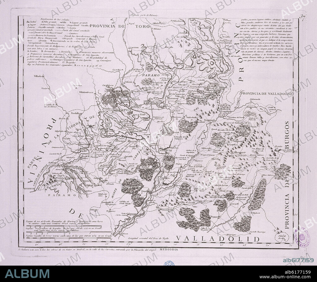 LOPEZ TOMAS. MAPA DE LA PROVINCIA DE PALENCIA - 1782 - (PARTE SEGUNDA).