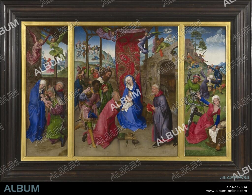 HUGO VAN DER GOES. 'Adoration of the Magi (Triptych)'. Netherlands, 15th century. Dimensions: 96,3x109,2 cm.