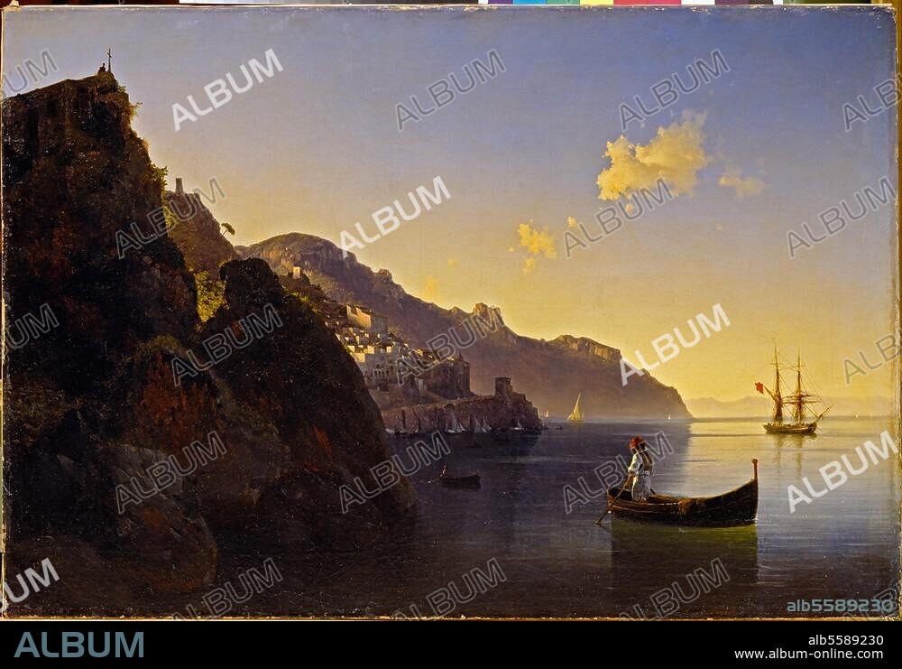 IWAN KONSTANTINOWITSCH AIWASOWSKI. Aiwasowski, Iwan Konstantinowitsch 1817-1900. "Ansicht der Amalfitanischen Küste", 1841. Öl auf Leinwand, 71 × 105 cm. St. Petersburg, Staatl. Russisches Museum.