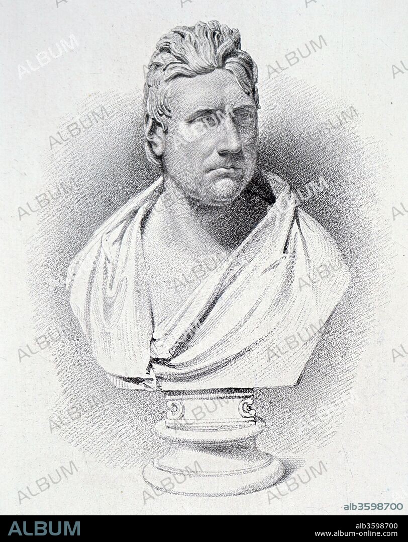 Bust of John Rennie the Elder (1761-1821) a Scottish civil engineer who designed many bridges, canals, and docks. Dated 19th century.
