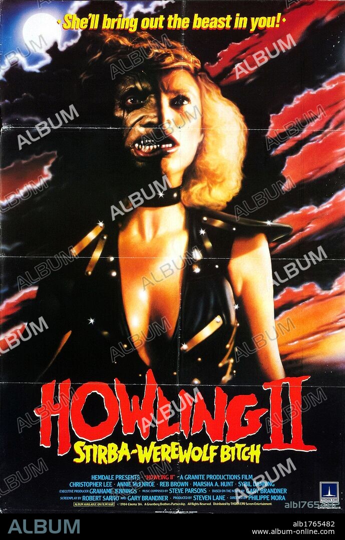 Poster de AULLIDOS 2: STIRBA, LA MUJER LOBO, 1985 (HOWLING II: STIRBA-WEREWOLF BITCH). Copyright HEMDALE.