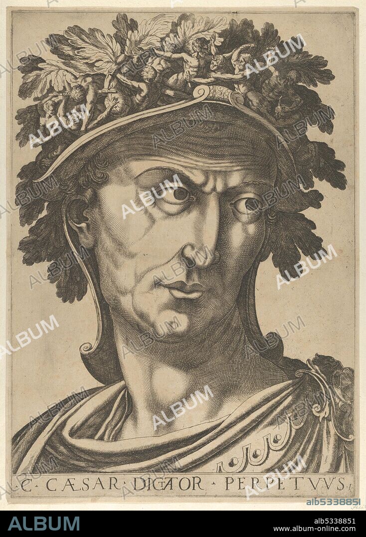ANON. Plate 1: Julius Caesar looking to the right, from 'The Twelve Caesars', 1610-40.