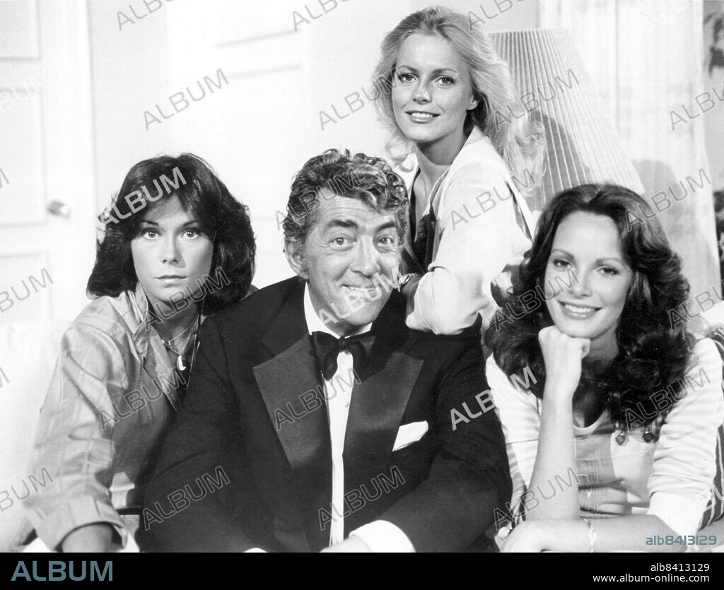 CHERYL LADD, DEAN MARTIN, JACLYN SMITH and KATE JACKSON in CHARLIE'S ANGELS, 1976, directed by IVAN GOFF. Copyright SPELLING-GOLDBERG PRODUCTIONS.