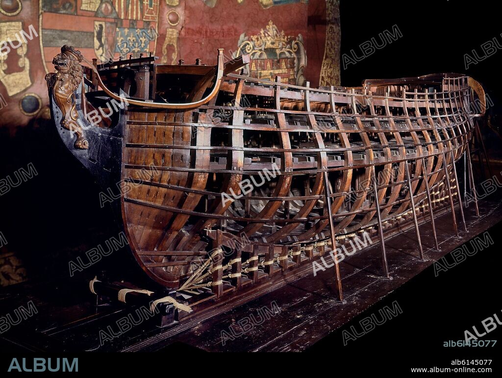 MODELO A ESCALA DEL NAVIO S JUAN MEPOMUCEMO DE 74 CAÑONES - 1766/1805 -  CASCO.