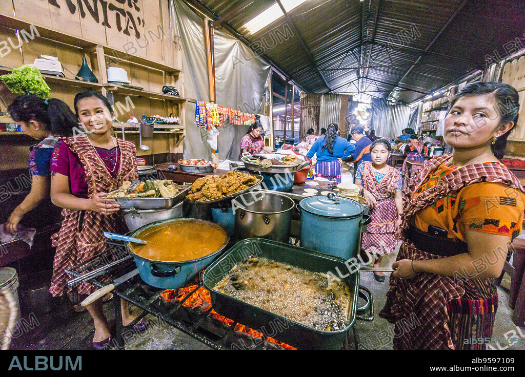 restaurante del mercado, . Chichicastenango ,municipio del departamento de El Quiché, Guatemala, Central America.