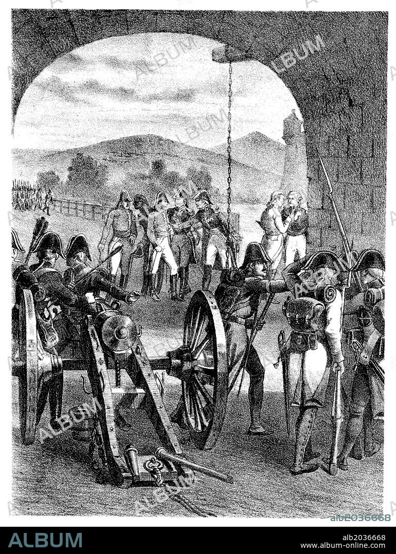 Guerra Gran, Guerra de los Pirineos, Guerra del Rosselló, Guerra de la Convención (1793-1795). Rendición del castillo de San Fernando, en Figueres (Girona) ante las tropas francesas el 27 de noviembre de 1794.