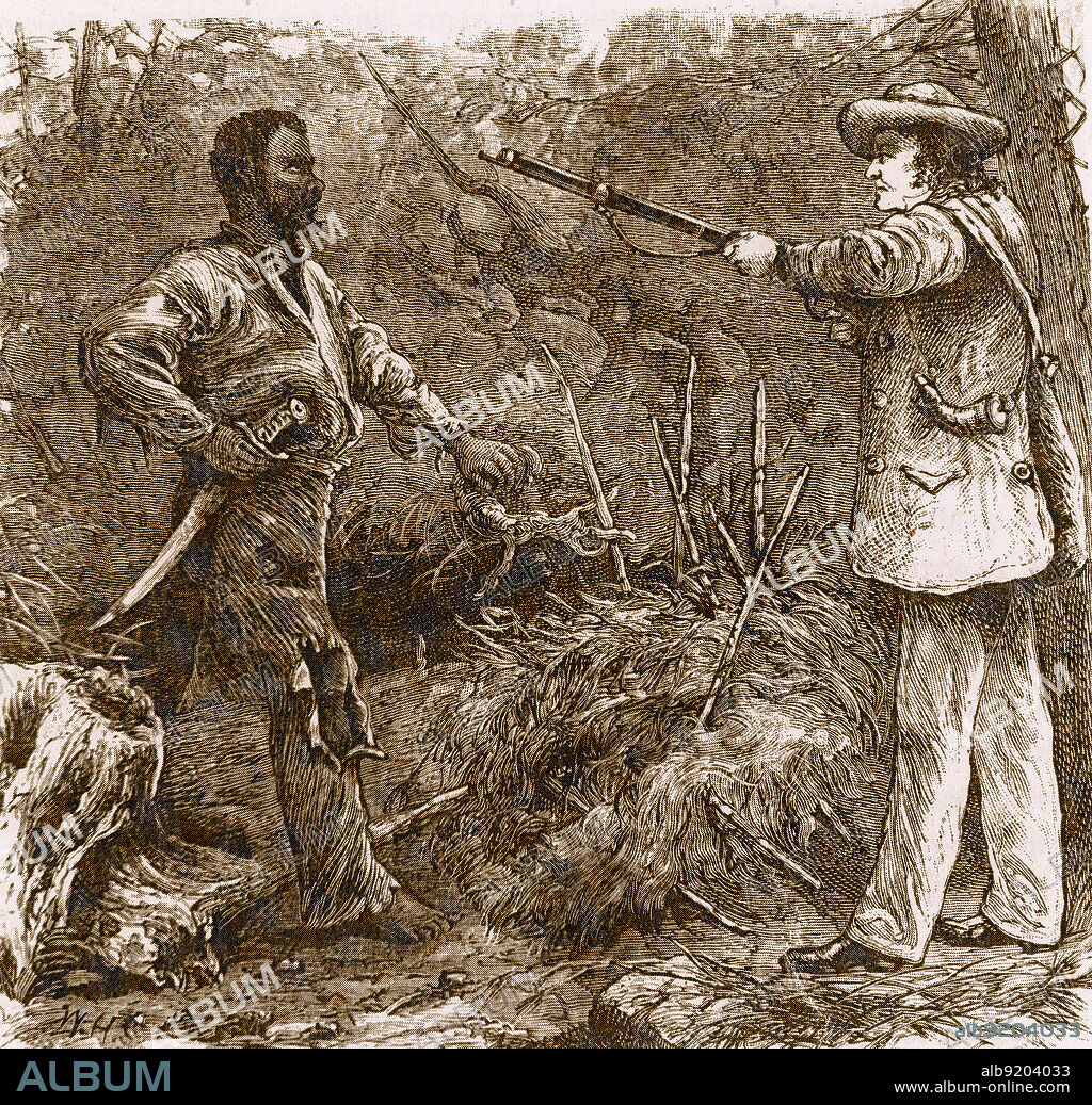 Nat Turner (October 2, 1800 - November 11, 1831) was an enslaved African-American mystical preacher who led a rebellion of both enslaved and free black people in Southampton County, Virginia, beginning August 21, 1831. Rebel slaves killed from 55 to 65 people, at least 51 being white. The rebellion was put down within a few days, but Turner survived in hiding for more than two months afterwards. When found, he was tried, convicted, sentenced to death, hanged and possibly beheaded. African-Americans have generally regarded Turner as a hero of resistance, who made slaveowners pay for the hardships they had caused so many Africans and African-Americans.
